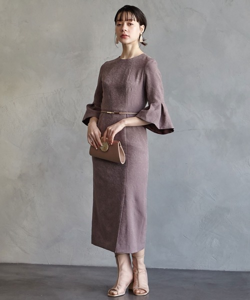 「AIMER」 7分袖ワンピース MEDIUM ネイビー レディース_画像8