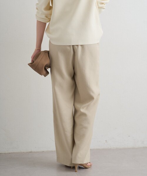 【期間限定　ほぼ半額】 Loungedress ペイントパンツ Loungedress（ラウンジドレス） パンツ 麻調合繊タックパンツ