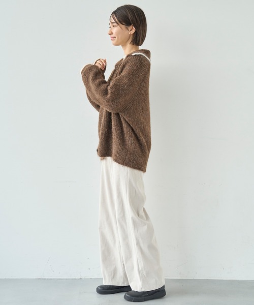 「mil」 コーデュロイパンツ - グレイッシュベージュ レディース_画像9