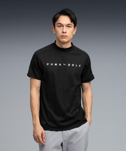 PUMA（プーマ） tシャツ メンズ ゴルフ PB ロゴ モックネック 半袖