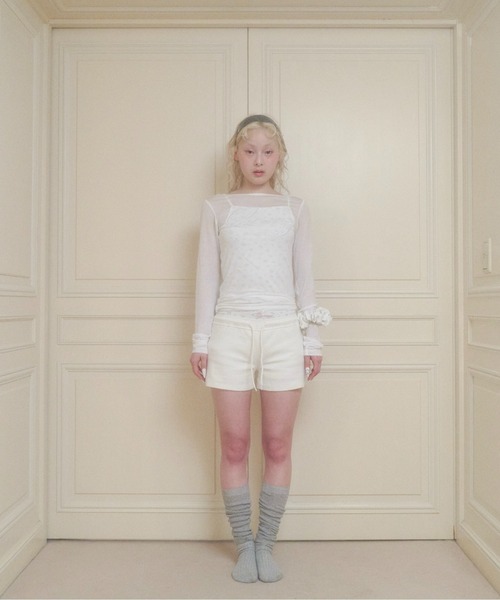 chernyy パンツ chernyy shorts / バック刺繍ロゴショートパンツ