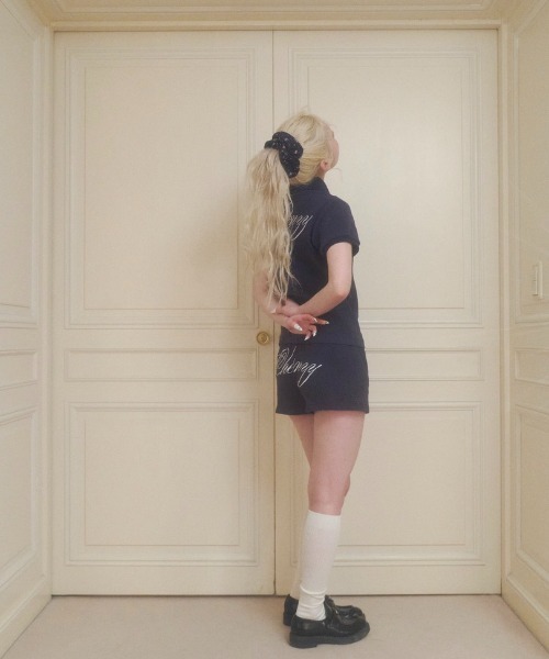 chernyy パンツ chernyy shorts / バック刺繍ロゴショートパンツ