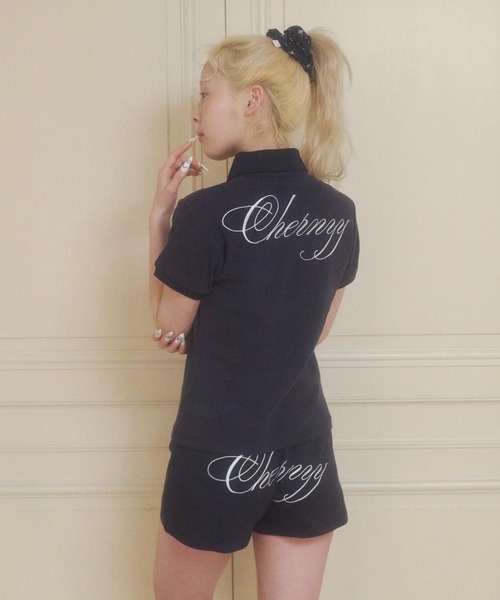 chernyy パンツ chernyy shorts / バック刺繍ロゴショートパンツ