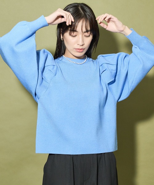 「Audrey and John Wad」 長袖ニット FREE ブルー レディース_画像6
