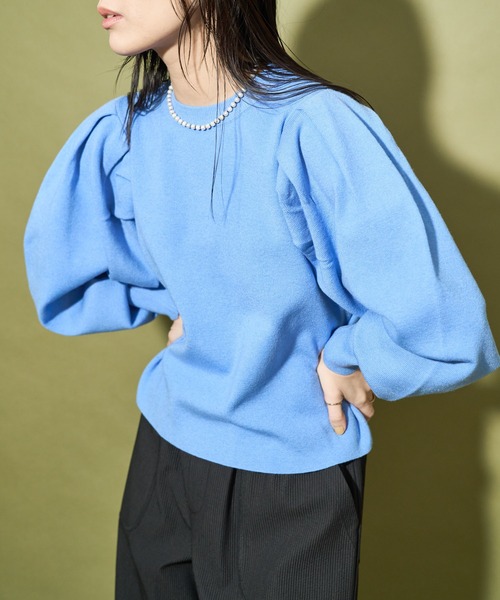 「Audrey and John Wad」 長袖ニット FREE ブルー レディース_画像9