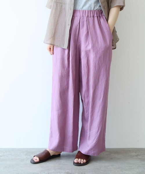 yuni ワイドパンツ パンツ 40/1 Linen easy gum tack pants レディース