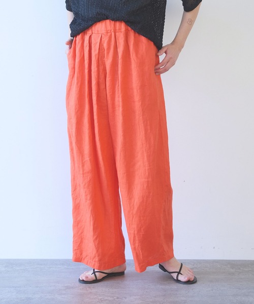 yuni ワイドパンツ パンツ 40/1 Linen easy gum tack pants レディース