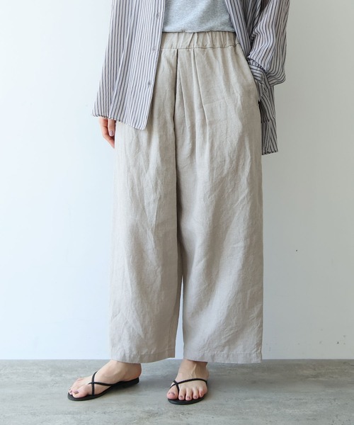 yuni ワイドパンツ パンツ 40/1 Linen easy gum tack pants レディース