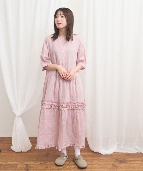 週末お値下げ【figlondon daily LINEN dress】 fig London（フィグロンドン） ワンピース daily LINEN dress