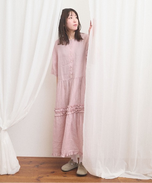 週末お値下げ【figlondon daily LINEN dress】 fig London（フィグロンドン） ワンピース daily LINEN dress