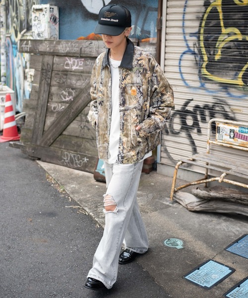 「WEGO」 デニムジャケット LARGE ベージュ メンズ_画像5
