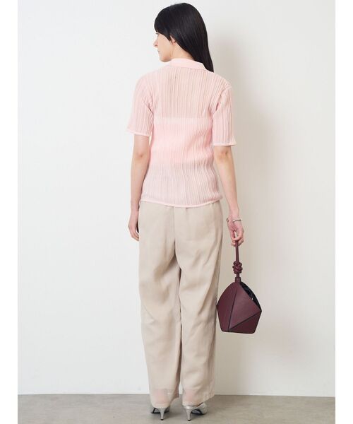レディース 【最終値下げ】ELENDEEK SHEER PLEATS KT TOPS ピンク
