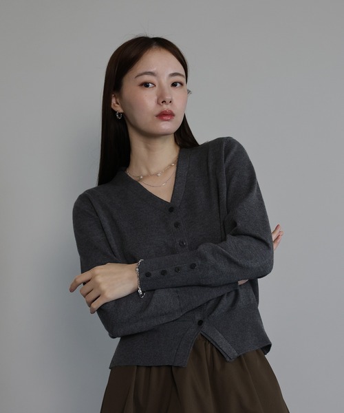 「J by blue」 ニットカーディガン MEDIUM ベージュ レディース_画像2