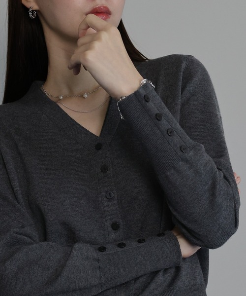「J by blue」 ニットカーディガン MEDIUM ベージュ レディース_画像7