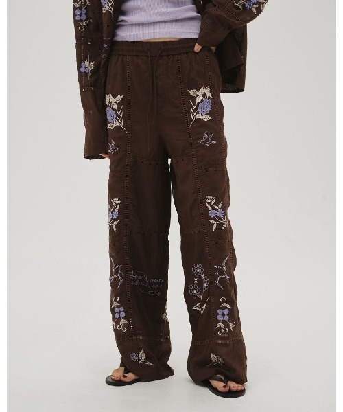 パンツ Embroidery Patchwork Trousers 12610719 メンズの画像