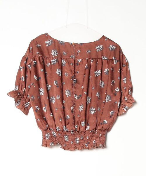 「Khaju」 半袖ブラウス ONE SIZE ブラウン レディース_画像2