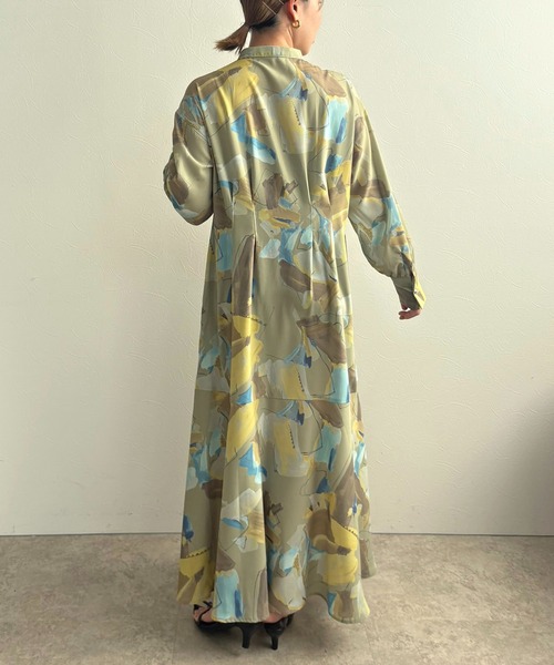 「LHELBIE」 長袖ワンピース M イエロー レディース_画像4