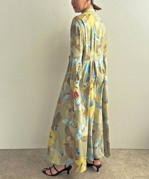 「LHELBIE」 長袖ワンピース M イエロー レディース_画像7