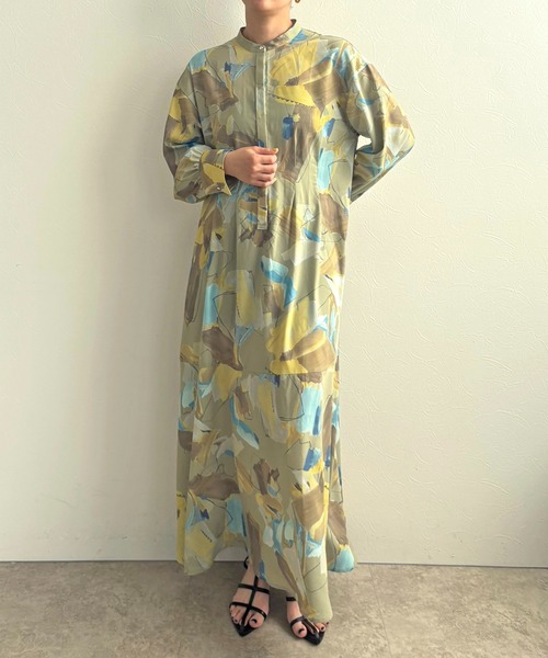「LHELBIE」 長袖ワンピース M イエロー レディース_画像8