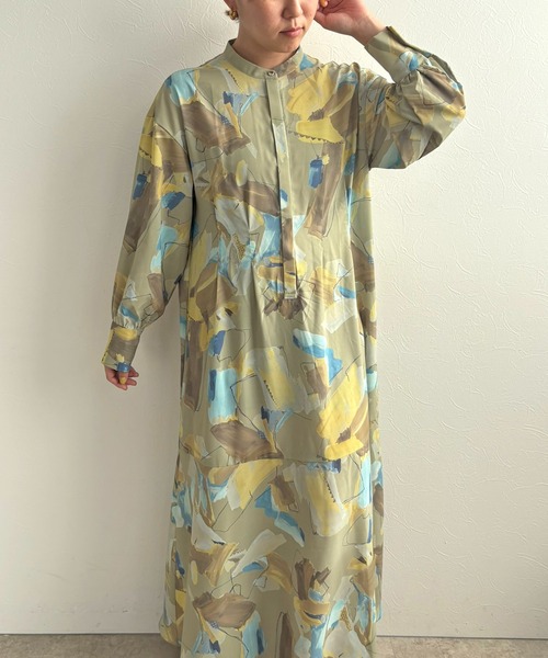 「LHELBIE」 長袖ワンピース M イエロー レディース_画像9