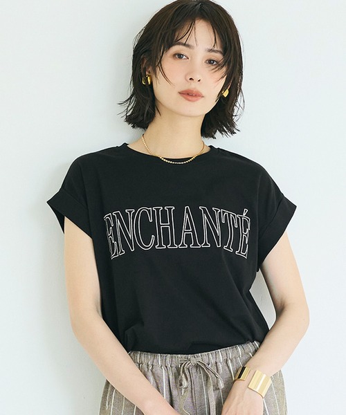 coca（コカ） tシャツ 半袖 フレンチスリーブ刺繍Tシャツ レディース