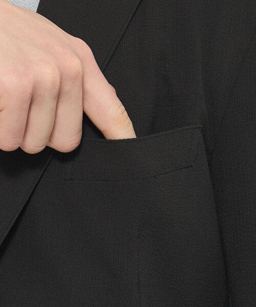 ジャケット テーラードジャケット 「WEB・一部店舗限定」「BREASY JACKET」ストレッチサッカーセットアップジャケット メンズの画像