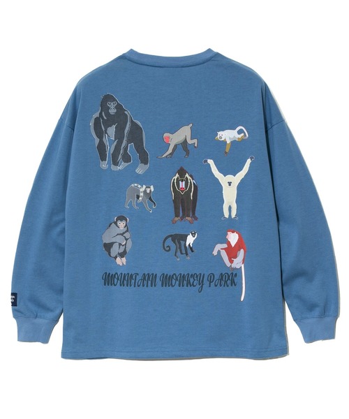 「Mountain Mania」 長袖Tシャツ MEDIUM ブルー メンズ_画像5