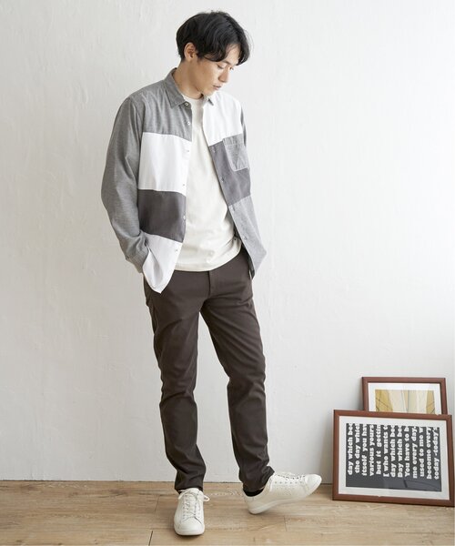 「ikka」 長袖シャツ S ネイビー メンズ_画像2