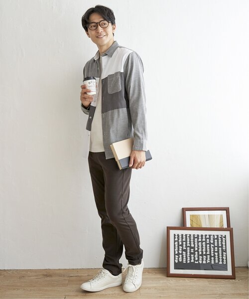 「ikka」 長袖シャツ S ネイビー メンズ_画像3