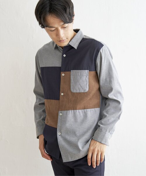 「ikka」 長袖シャツ S ネイビー メンズ_画像6