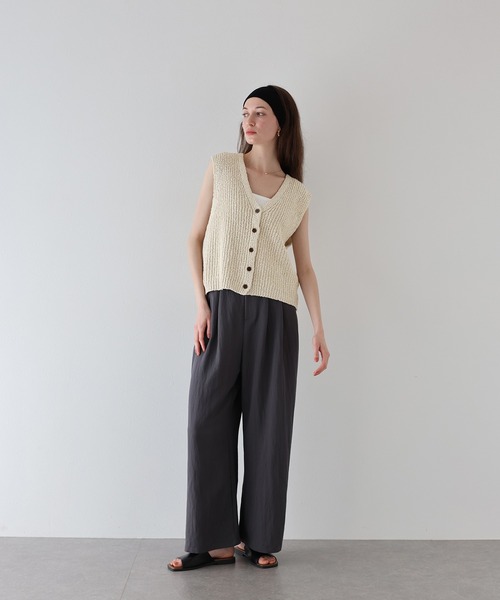 「J by blue」 ニットベスト MEDIUM グレー レディース_画像2