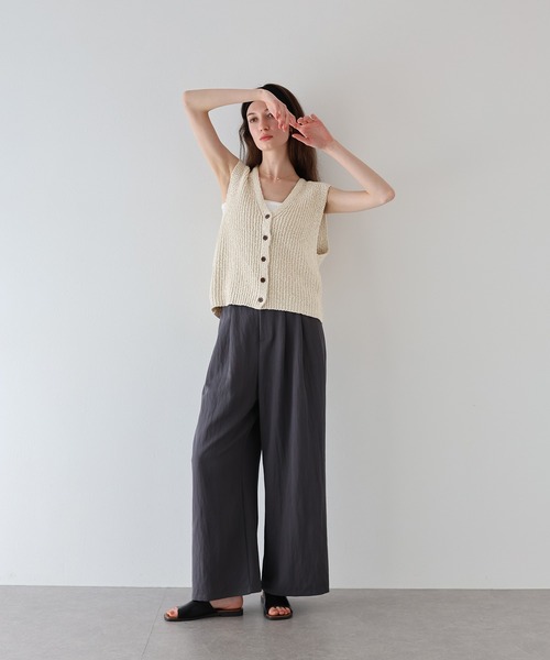 「J by blue」 ニットベスト MEDIUM グレー レディース_画像3