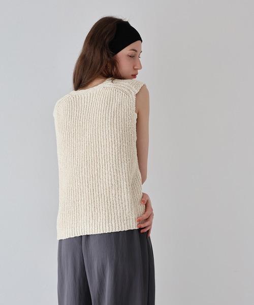 「J by blue」 ニットベスト MEDIUM グレー レディース_画像7