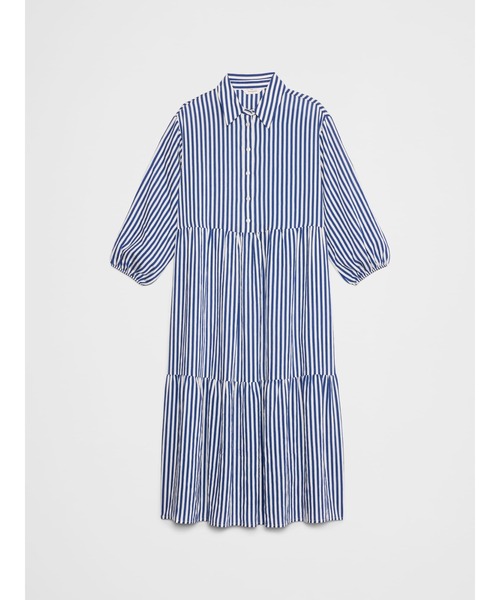 「BANANA REPUBLIC FACTORY STORE」 シャツワンピース S ホワイト×ネイビー レディース_画像3