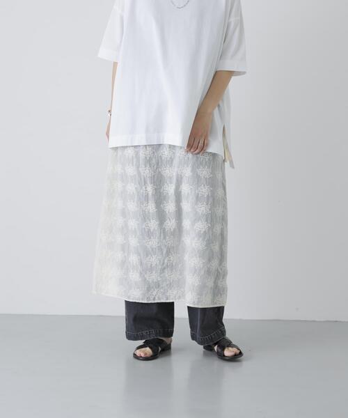 かぐれ ロング スカート コットンガーゼ刺繍スカート : ZOZOTOWN Yahoo