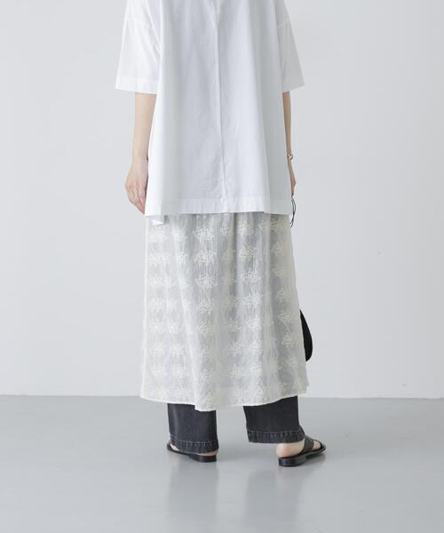 かぐれ ロング スカート コットンガーゼ刺繍スカート : ZOZOTOWN Yahoo