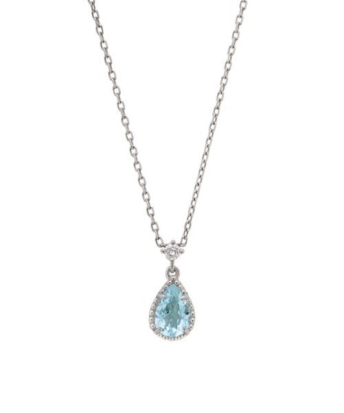 VENDOME AOYAMA ネックレス プラチナ×アクアマリン ドロップネックレス 