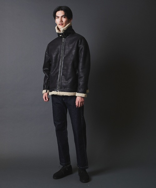 ジャケット・アウター TYPE B-3 mouton FRIGHT JACKET FREAK'S STORE/リラックスフィット B-3 フェイクムートン ジップ