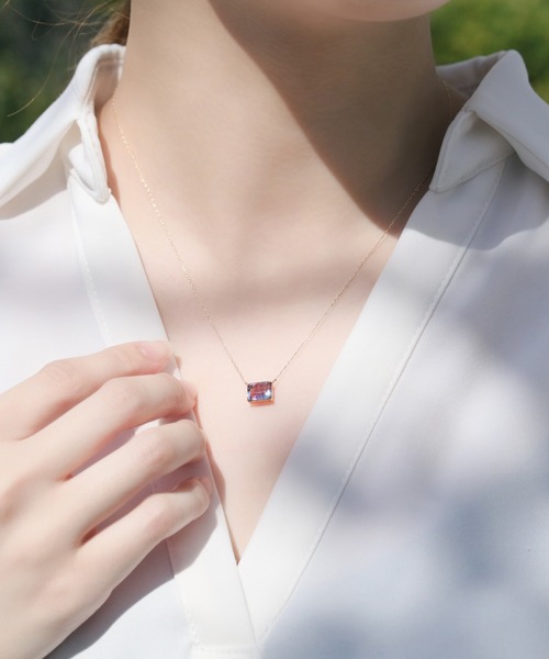 ネックレス K10 レインボーフローライト ネックレス :55820259