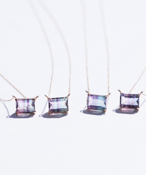 ネックレス K10 レインボーフローライト ネックレス :55820259