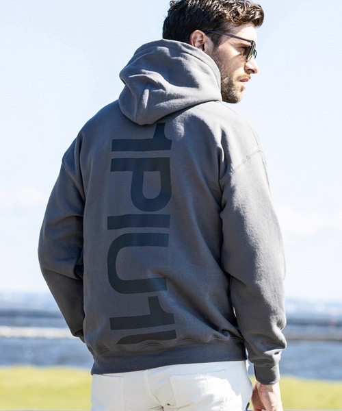 DJふぉい着用　1piu1uguale3 relax グレー パーカー S 1PIU1UGUALE3 RELAX - HOODIE WITH RHINESTONE CUFFS / ラインストーン
