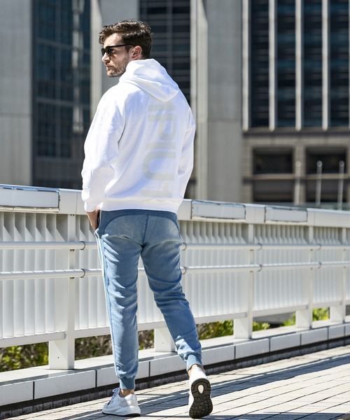 【美品】1piu1uguale3/バックロゴパーカー&リブパンツ/オフホワイト5 美品】1piu1uguale3/バックロゴパーカー&リブパンツ/オフホワイト5