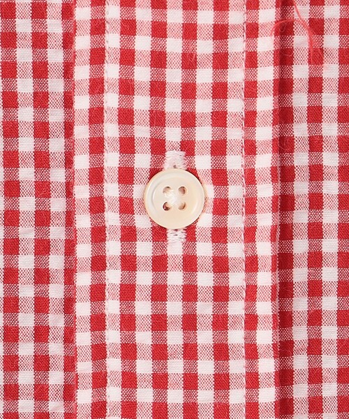 シャツ オーガニックコットンサッカーギンガムチェックシャツ メンズ 