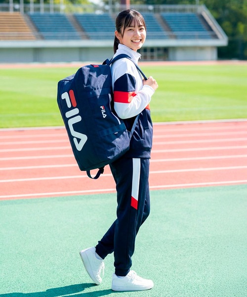ボストンバッグ 「FILA/フィラ」 WEB限定 別注 筆記体 BIG ロゴ 3way  ボストンバッグ リュック ショルダーバッグ 大容量 47Lの画像