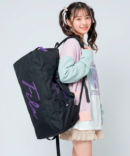 ボストンバッグ 「FILA/フィラ」 WEB限定 別注 筆記体 BIG ロゴ 3way  ボストンバッグ リュック ショルダーバッグ 大容量 47Lの画像