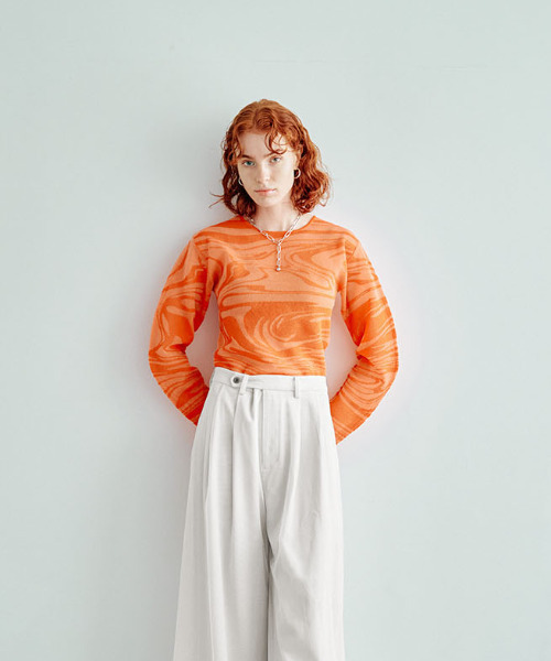jaguard sheer knit / white