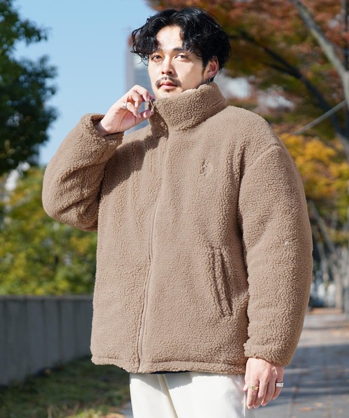 ユーエスポロアッスン ボアジャケット 上着 L 茶 ブラウン フルジップ 長袖 U.S. POLO ASSN.（ユーエスポロアッスン） ブルゾン アウター US.POLO