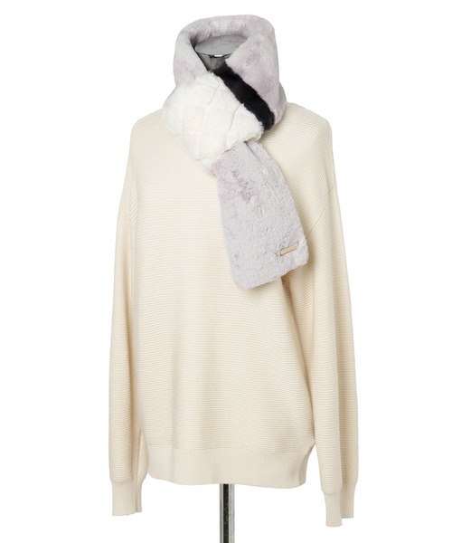 FURLA マフラー フェイクファーマフラー キルティング レディース  