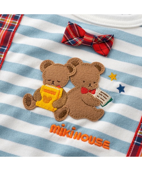 MIKI HOUSE tシャツ ミキハウスベア サスペンダーモチーフの半袖