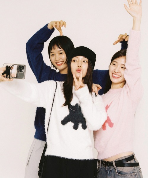 aeae ニット セーター Flashed Cats Angora Knit レディース